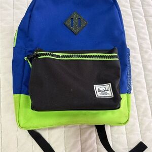 Herschel Supply Company Blue, Black & Neon Green Kids Backpack